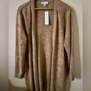 Women's Tan Lace Cardigan